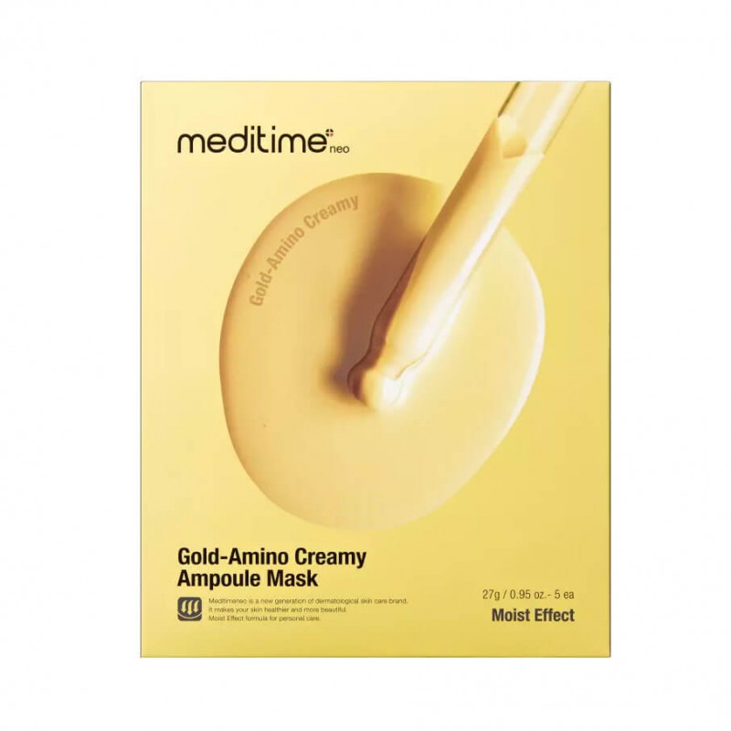 Маска тканевая питательная с аминокислотами – Meditime Gold-amino creamy ampoule