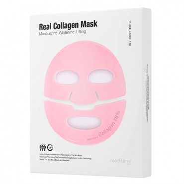Лифтинг-маска гидрогелевая для лица с коллагеном – Meditime Real collagen mask
