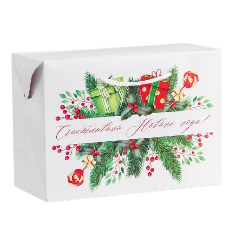 Пакет-коробка «Счастливого Нового года»